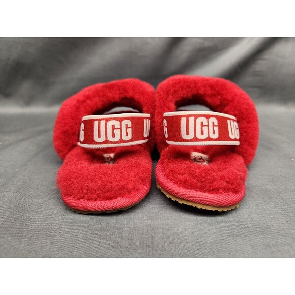 UGG Australia Toddlers Fluff Yeah Slippers Slides Red Size 10 NEW NO BOX! - Picture 5 of 9